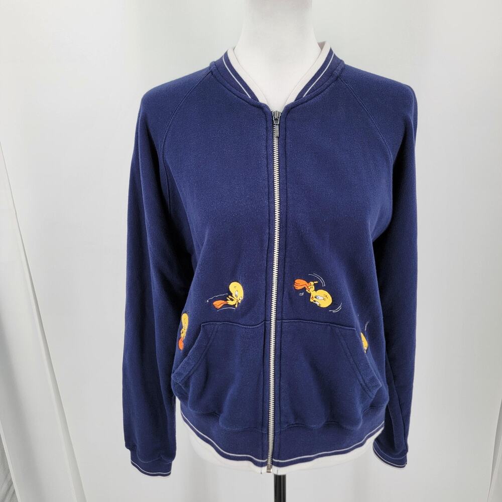 Vintage Tweety Bird Jacket Womens Medium Warner Bros Studio Store Cartoon 90s